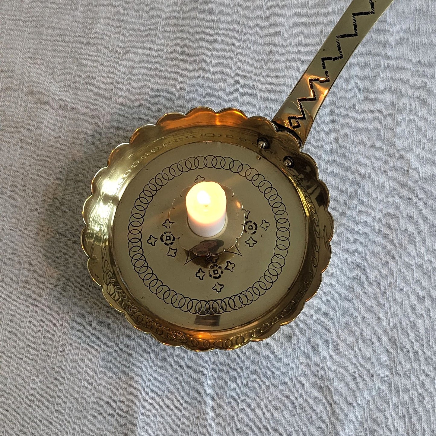 Antique 'Good Night' Chamberstick