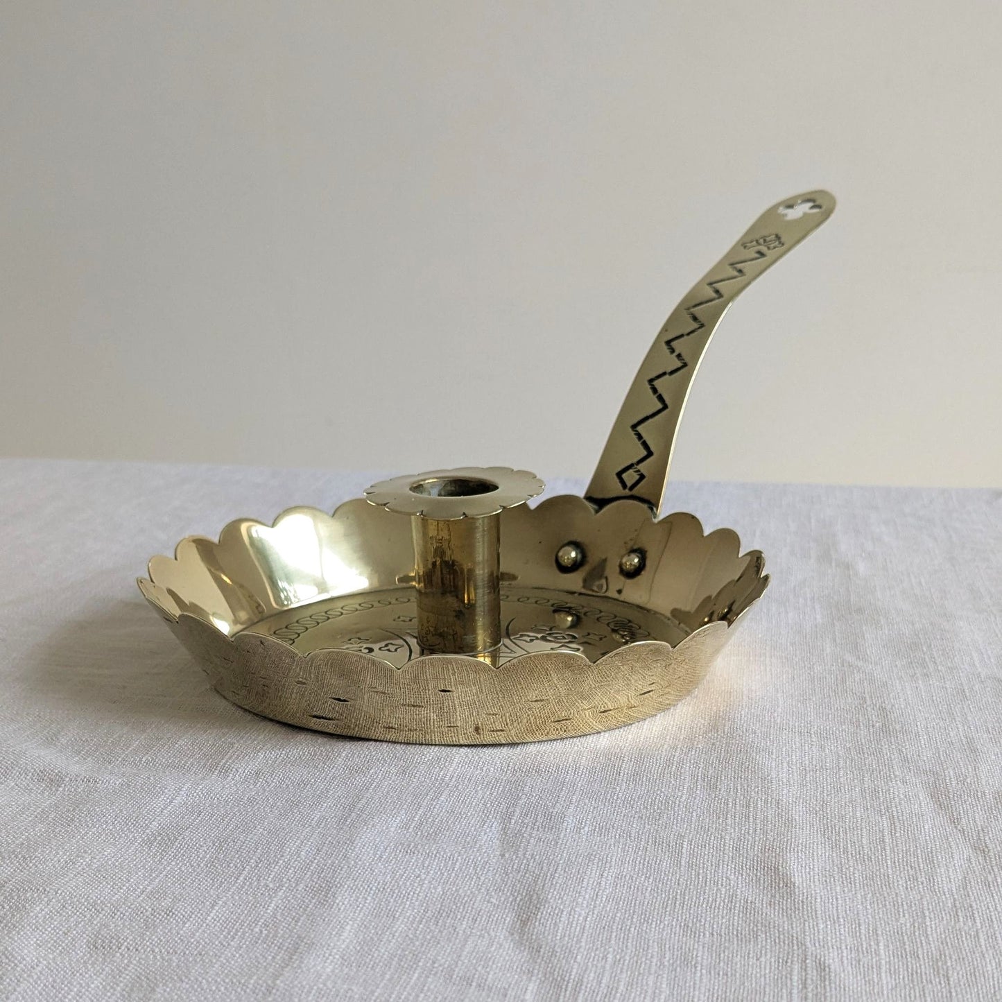 Antique 'Good Night' Chamberstick