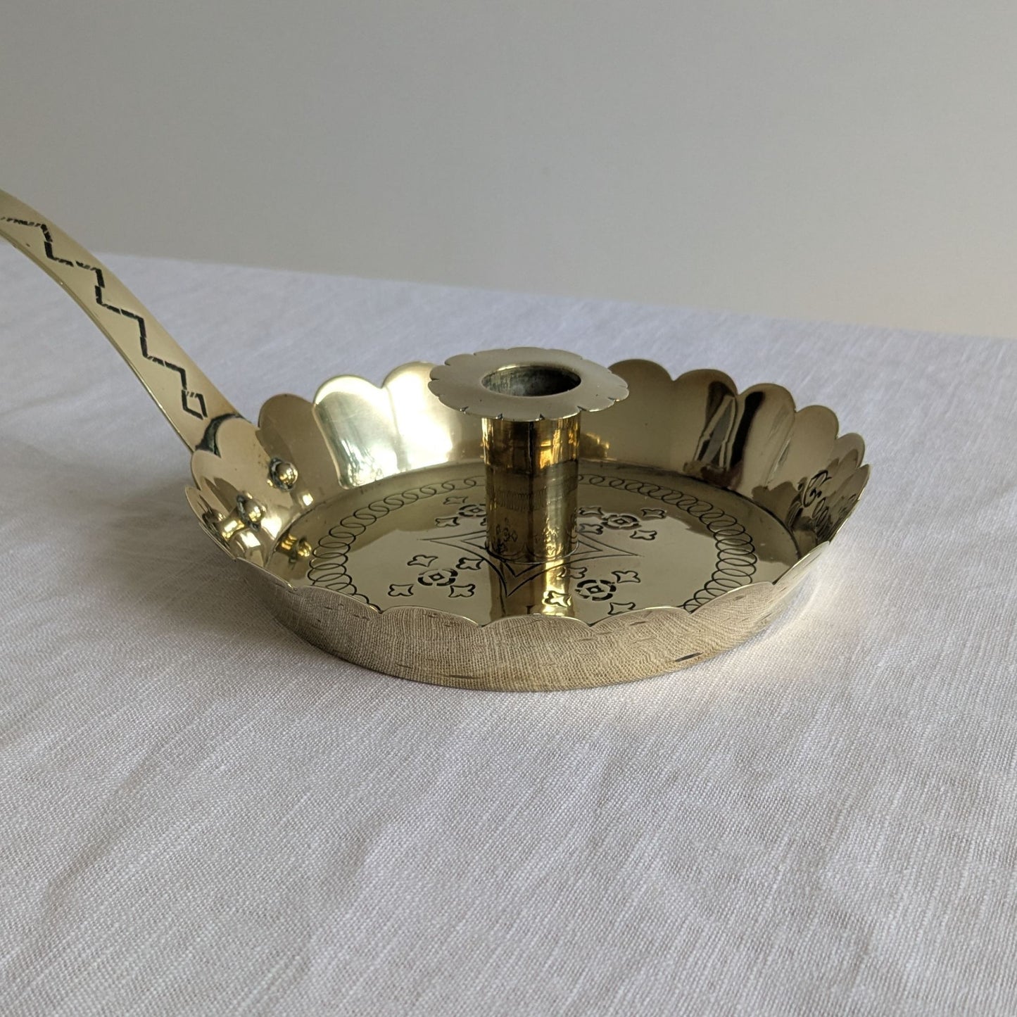 Antique 'Good Night' Chamberstick