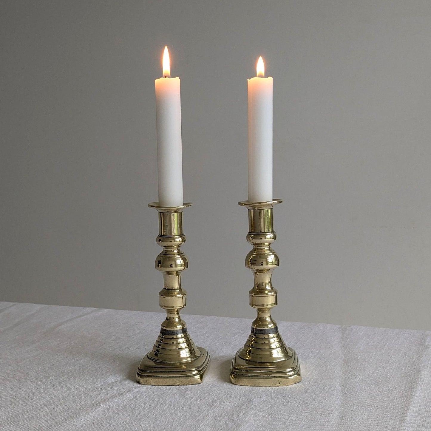 Aged Brass Candlesticks