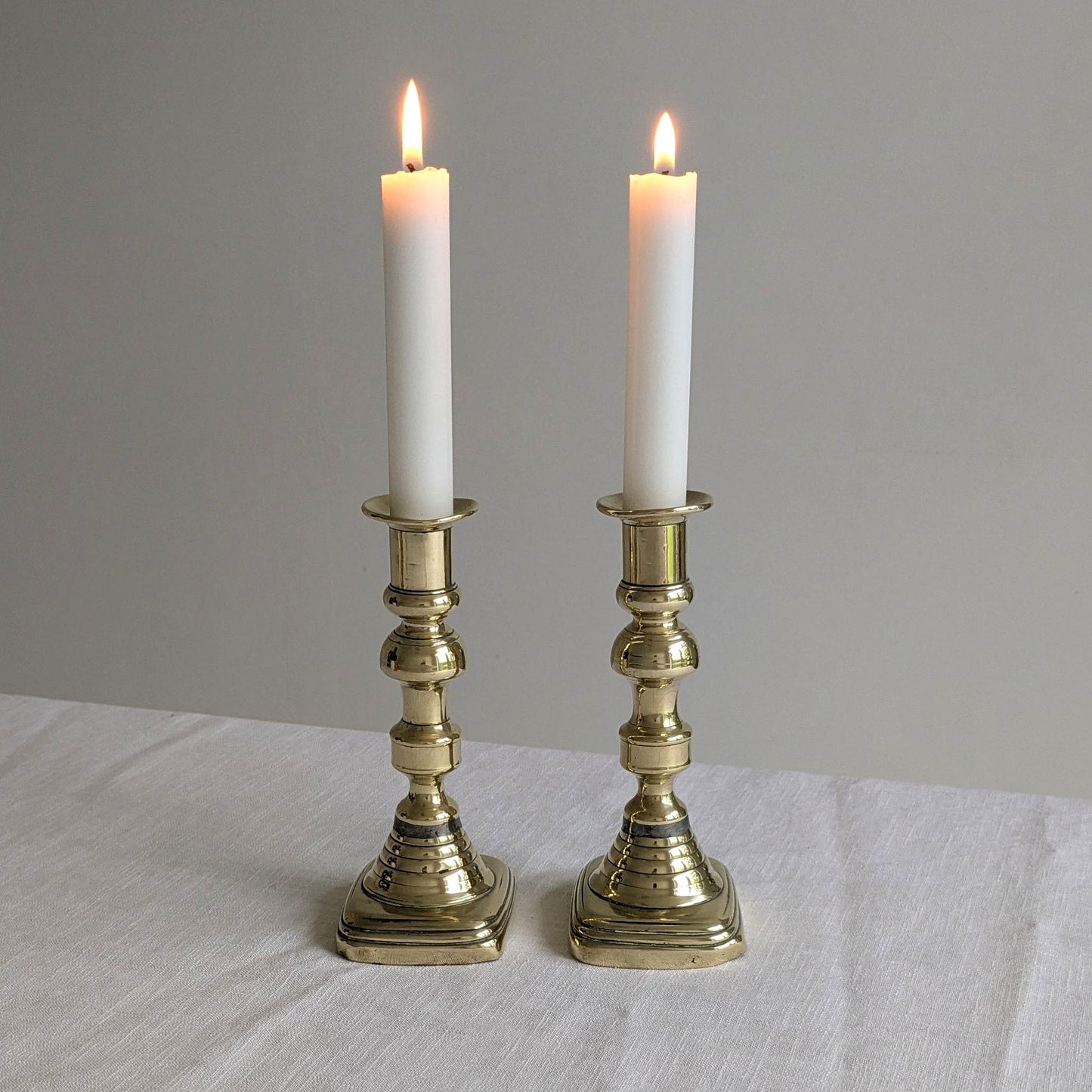 Aged Brass Candlesticks