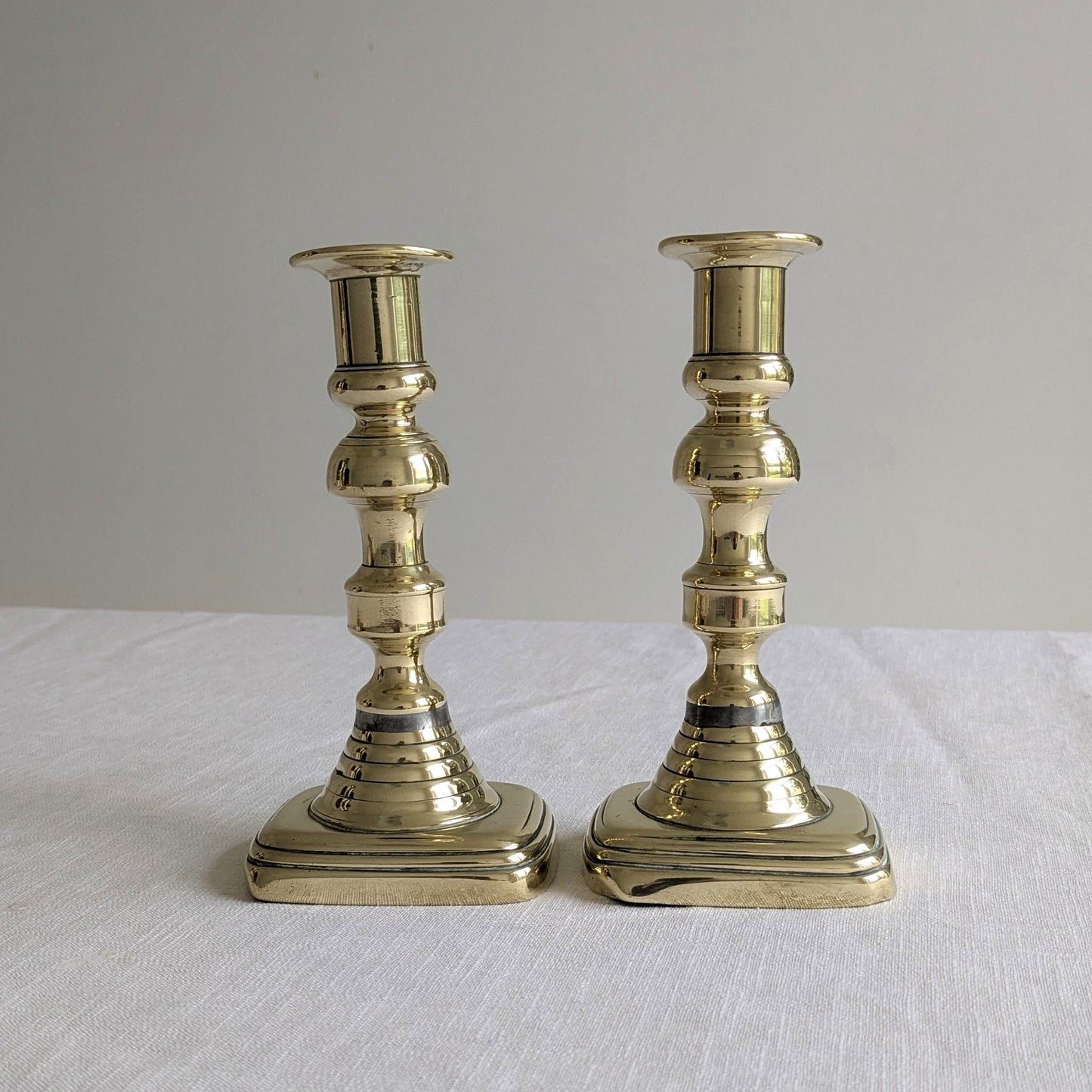 Aged Brass Candlesticks