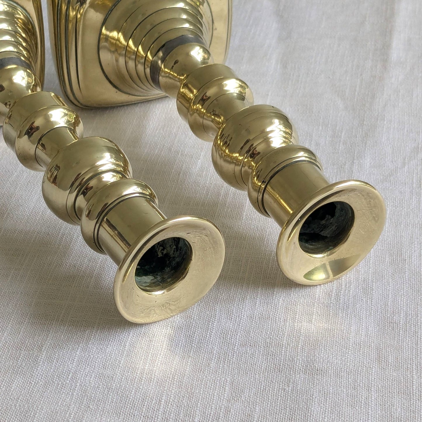 Aged Brass Candlesticks