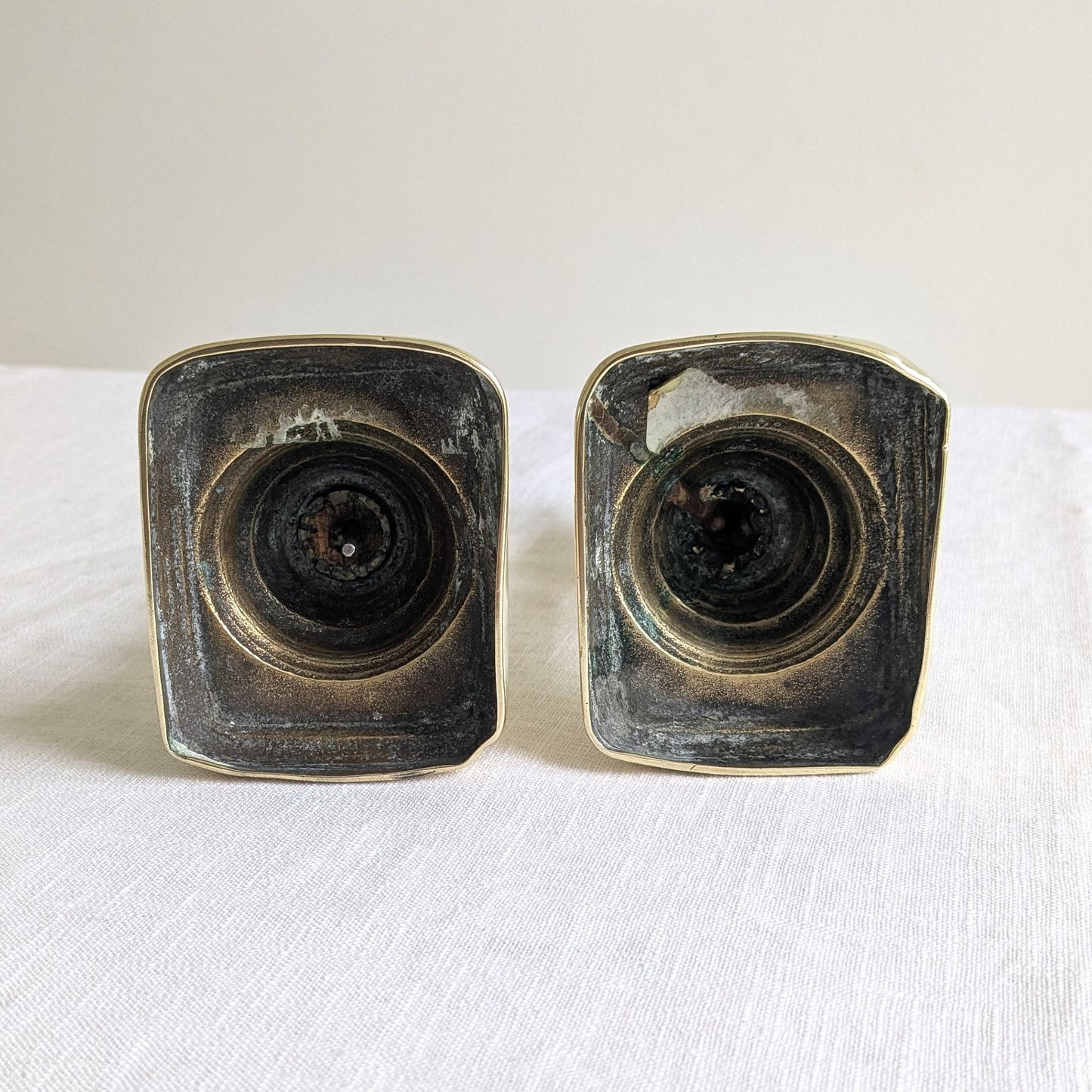 Aged Brass Candlesticks