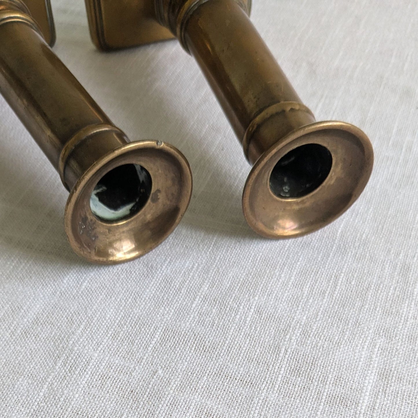 Georgian Short Brass Candlesticks
