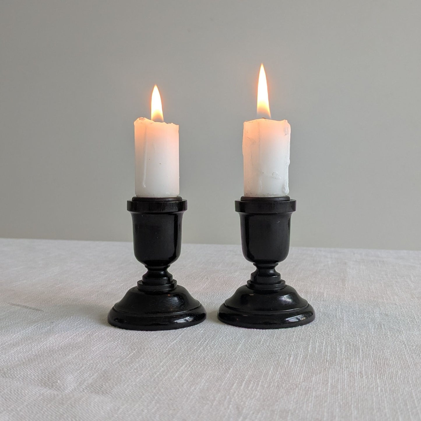Antique Ebony Candlesticks