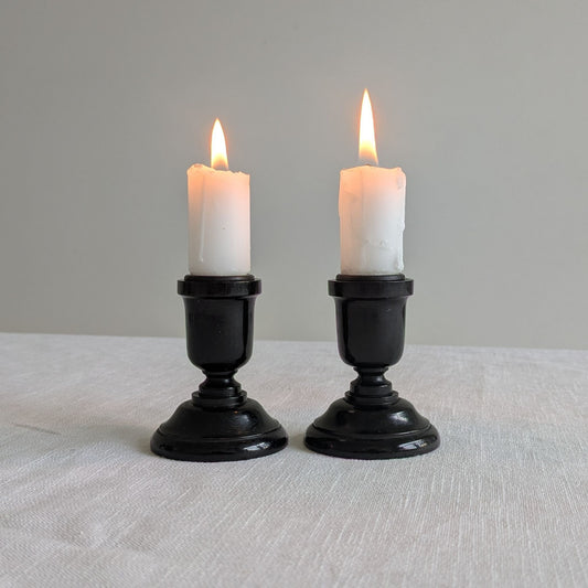 Antique Ebony Candlesticks