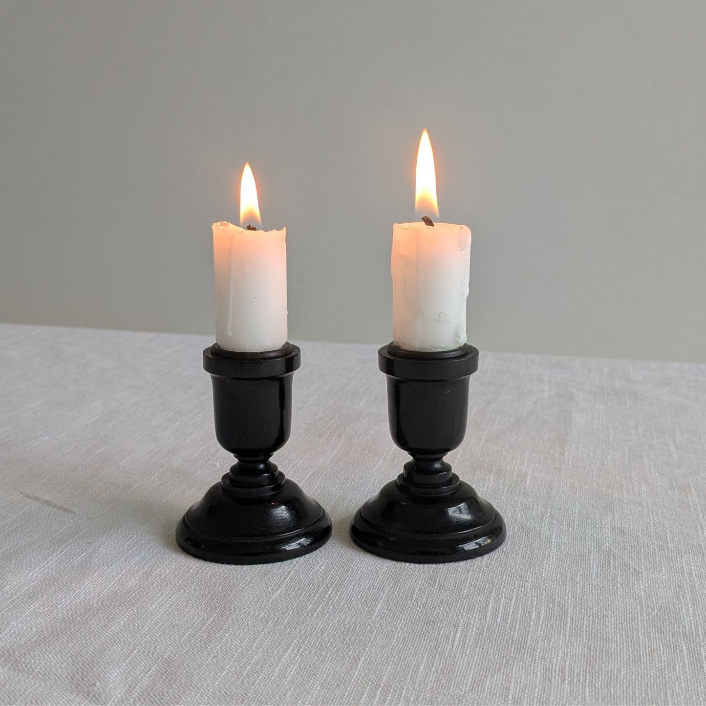 Antique Ebony Candlesticks