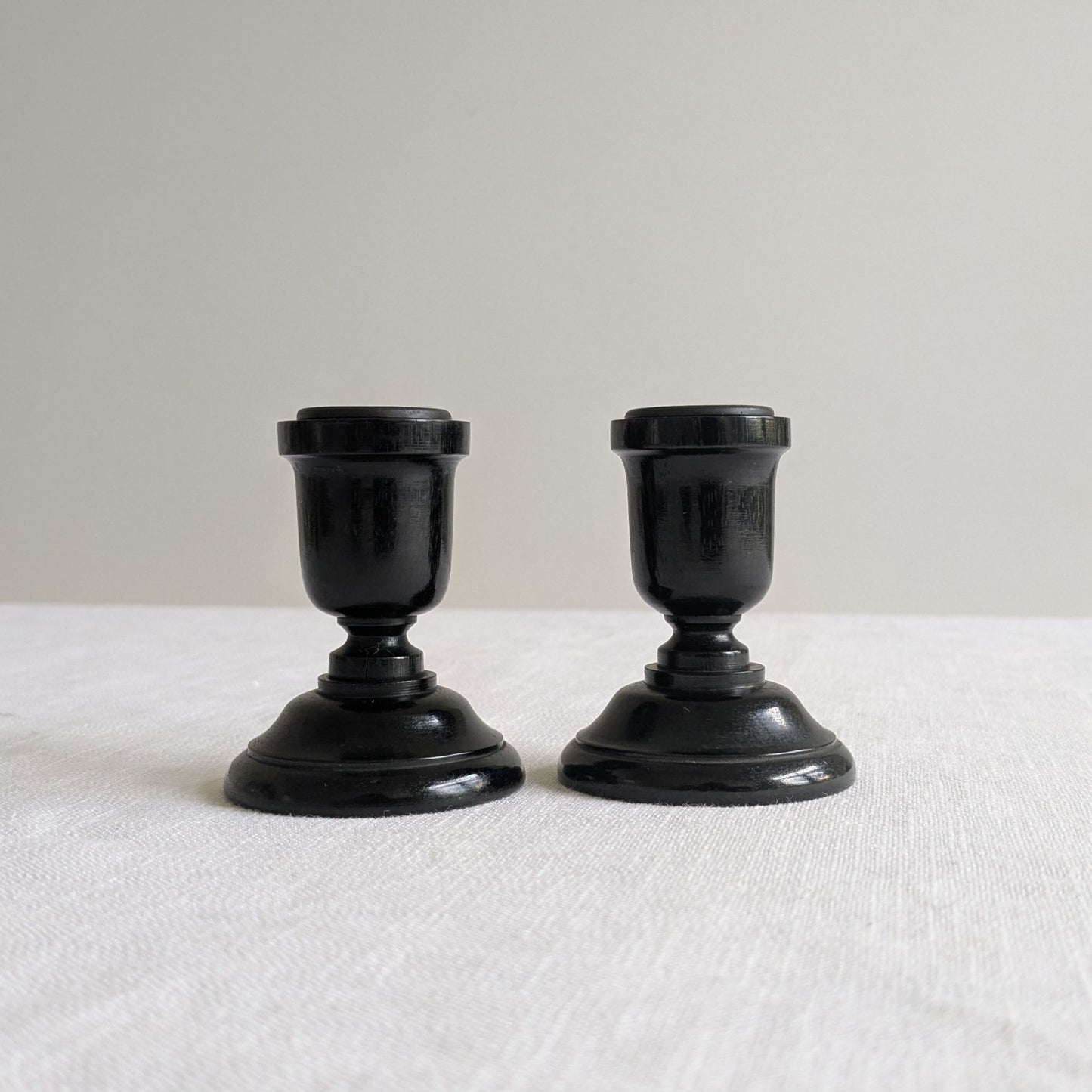 Antique Ebony Candlesticks