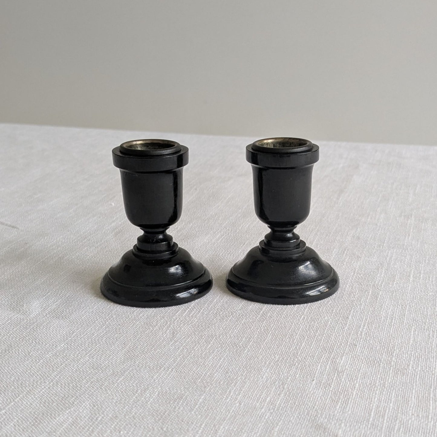 Antique Ebony Candlesticks