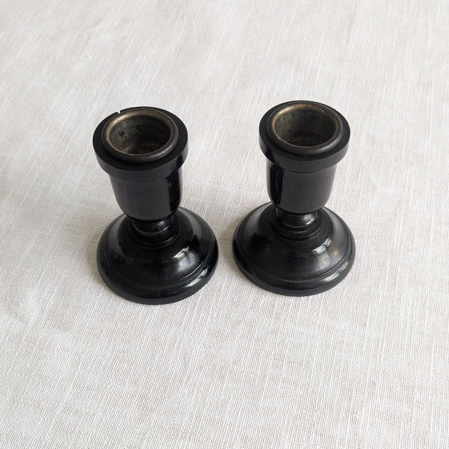 Antique Ebony Candlesticks