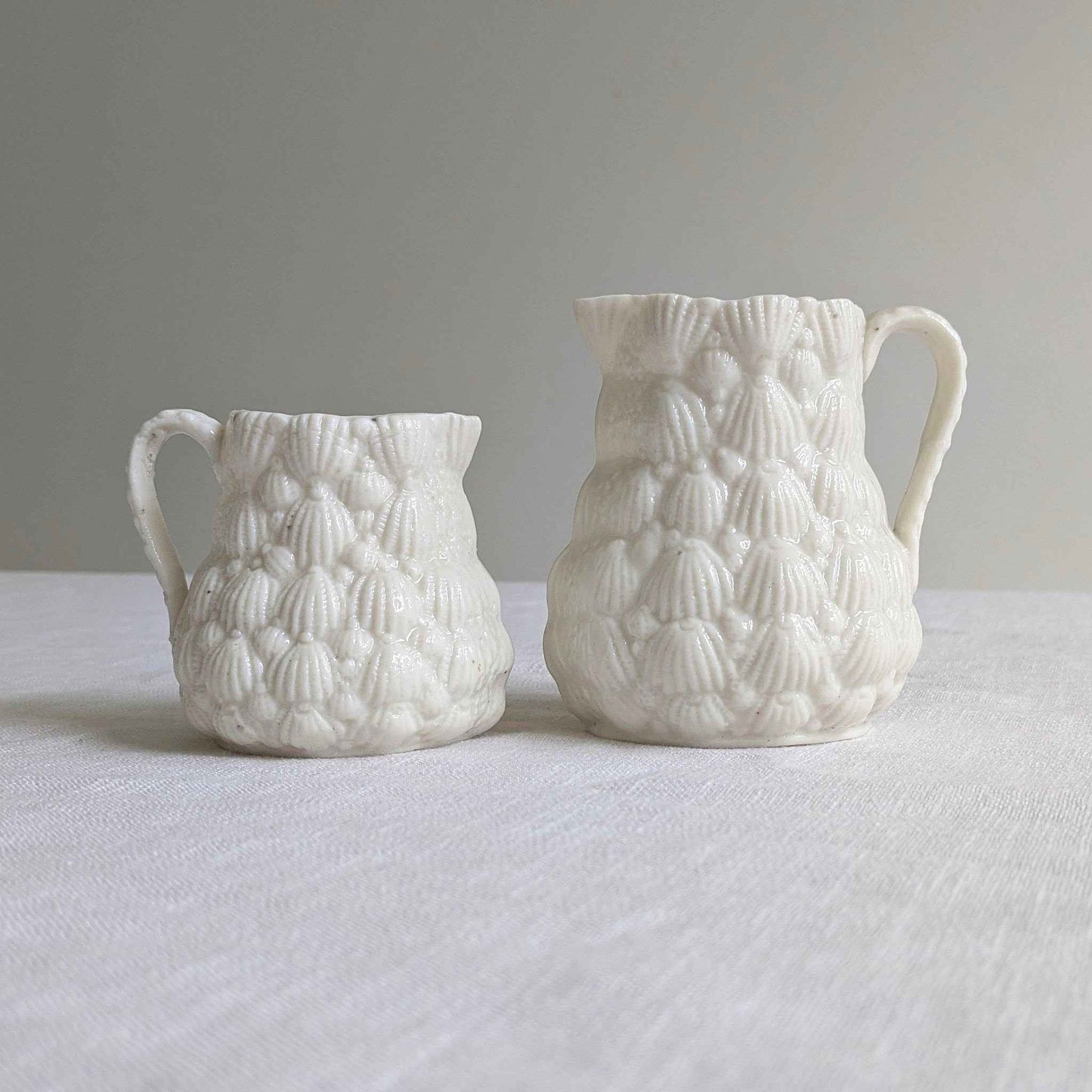 Antique Scallop Shell Jugs