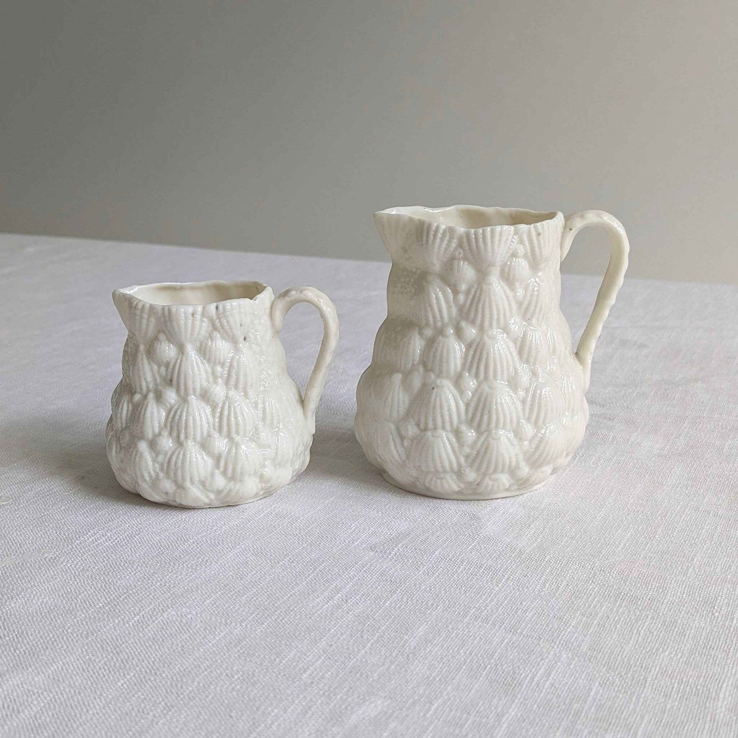 Antique Scallop Shell Jugs