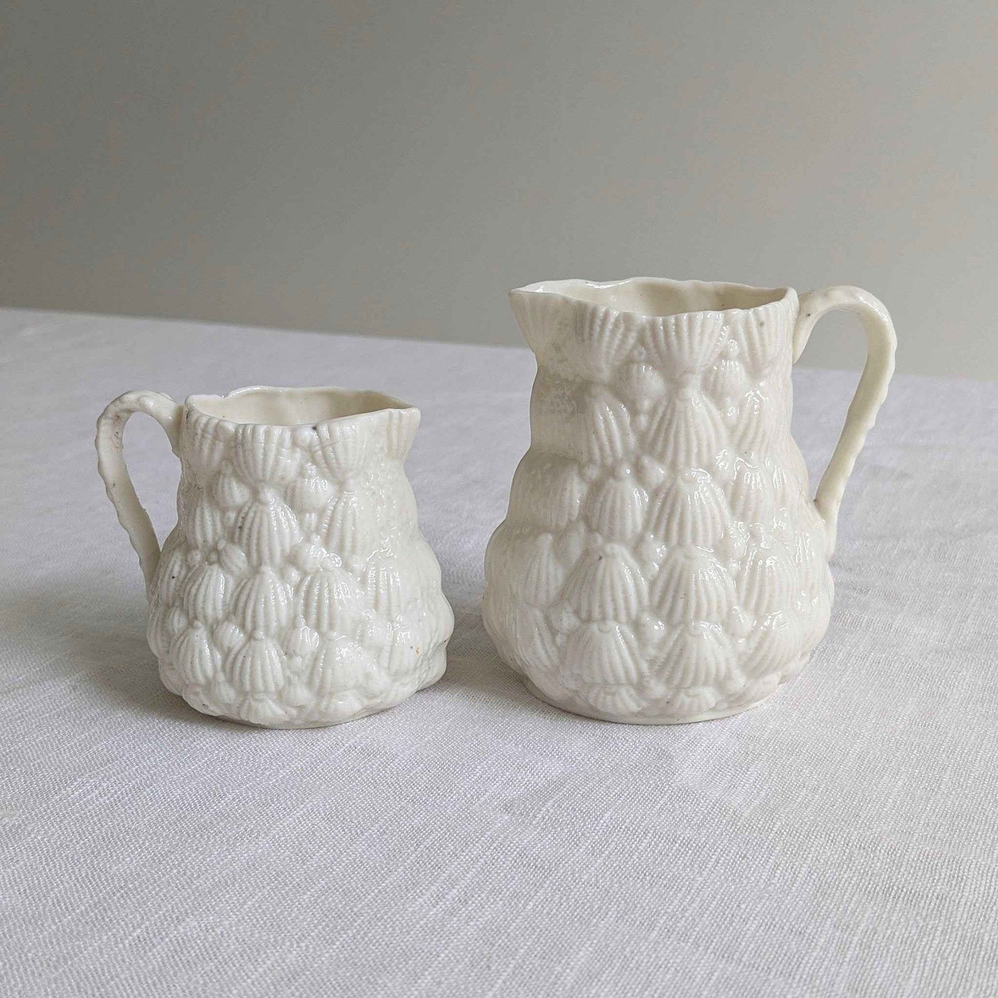 Antique Scallop Shell Jugs