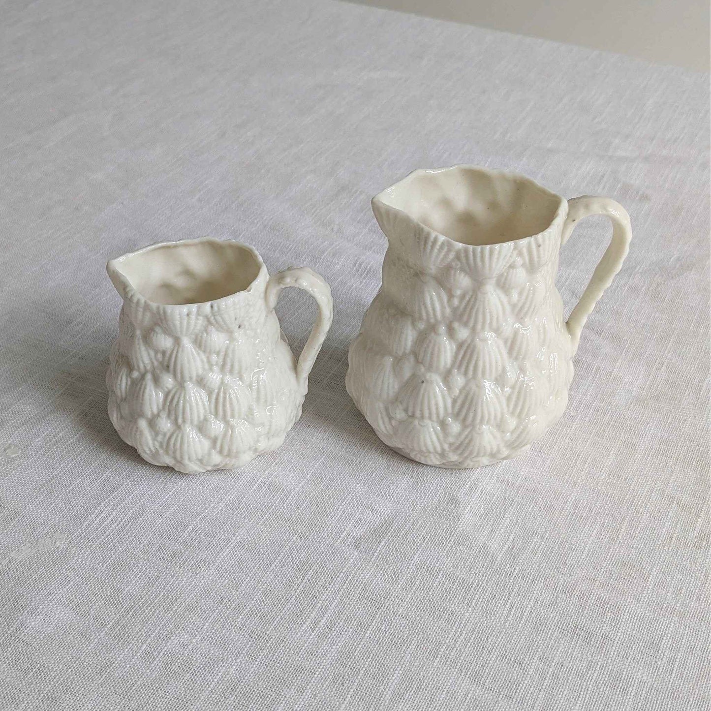 Antique Scallop Shell Jugs
