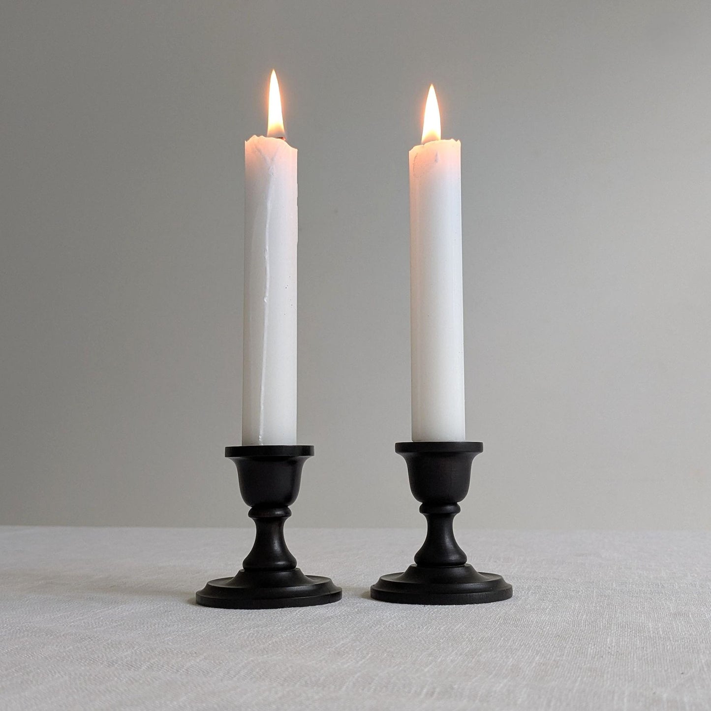Antique Ebony Candlesticks