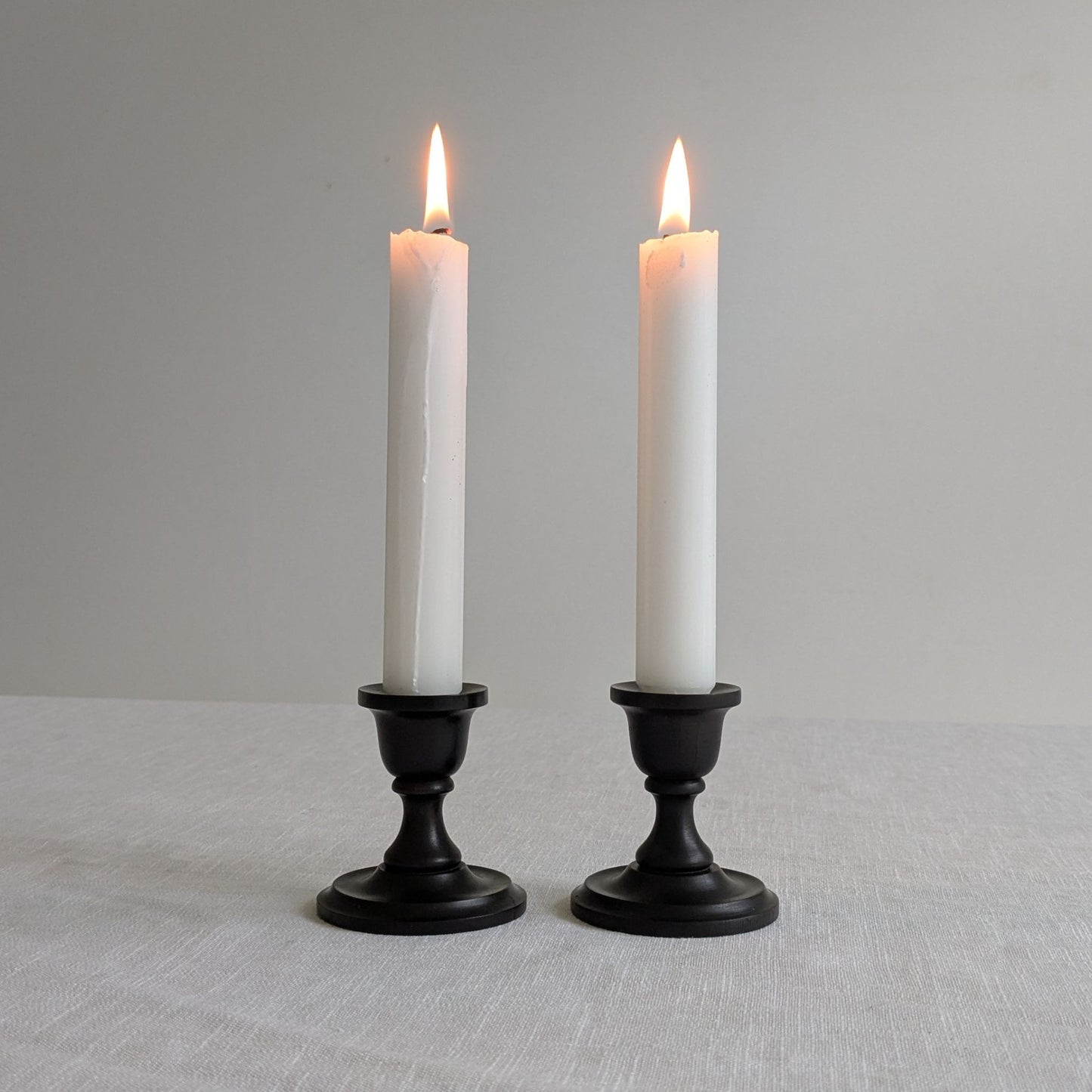 Antique Ebony Candlesticks