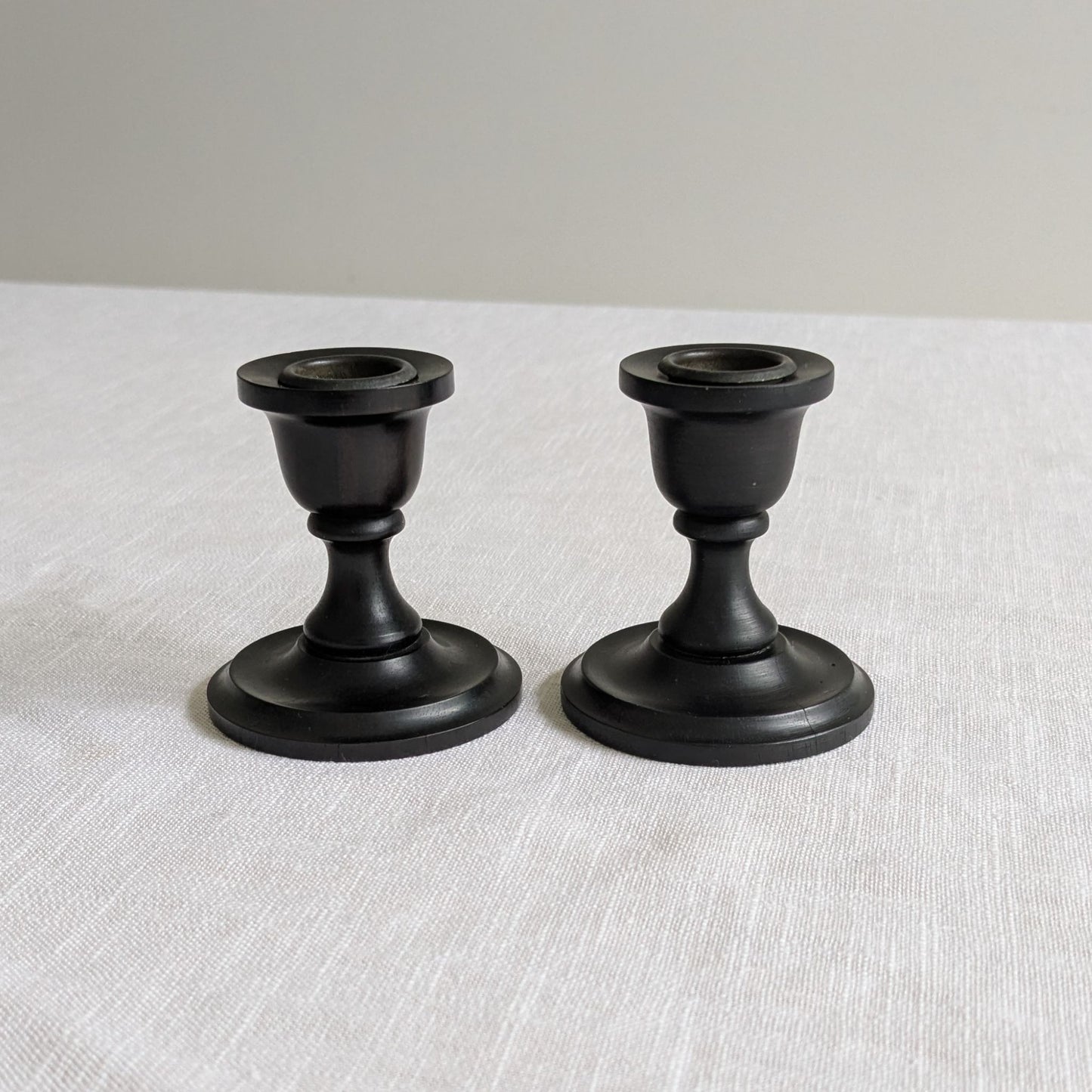 Antique Ebony Candlesticks