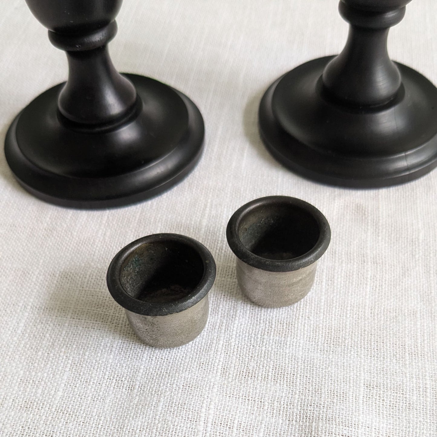 Antique Ebony Candlesticks