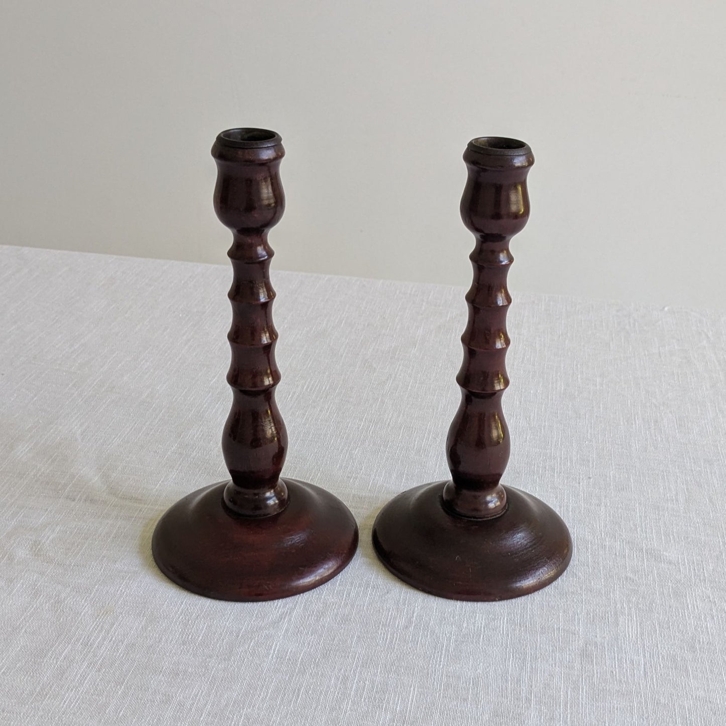 Antique Wood Candlesticks