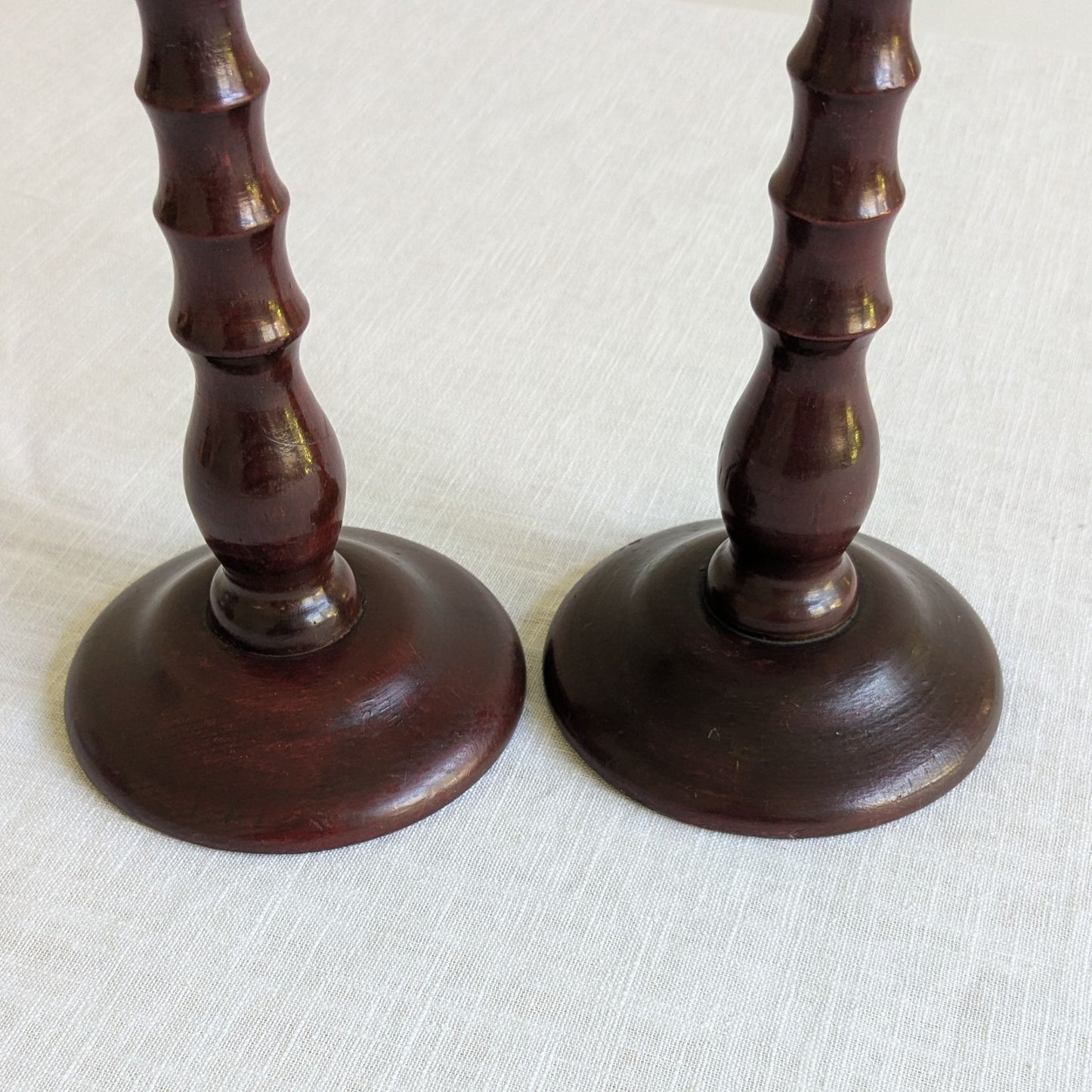 Antique Wood Candlesticks