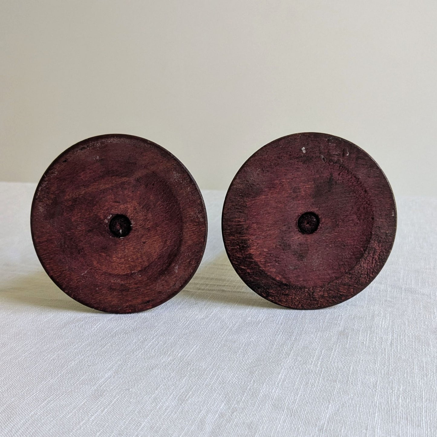 Antique Wood Candlesticks