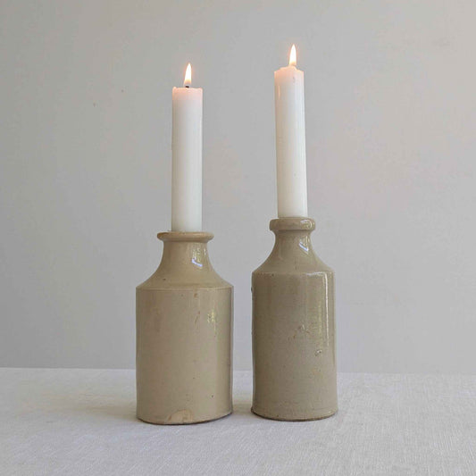 Antique Stoneware Bottle Pair