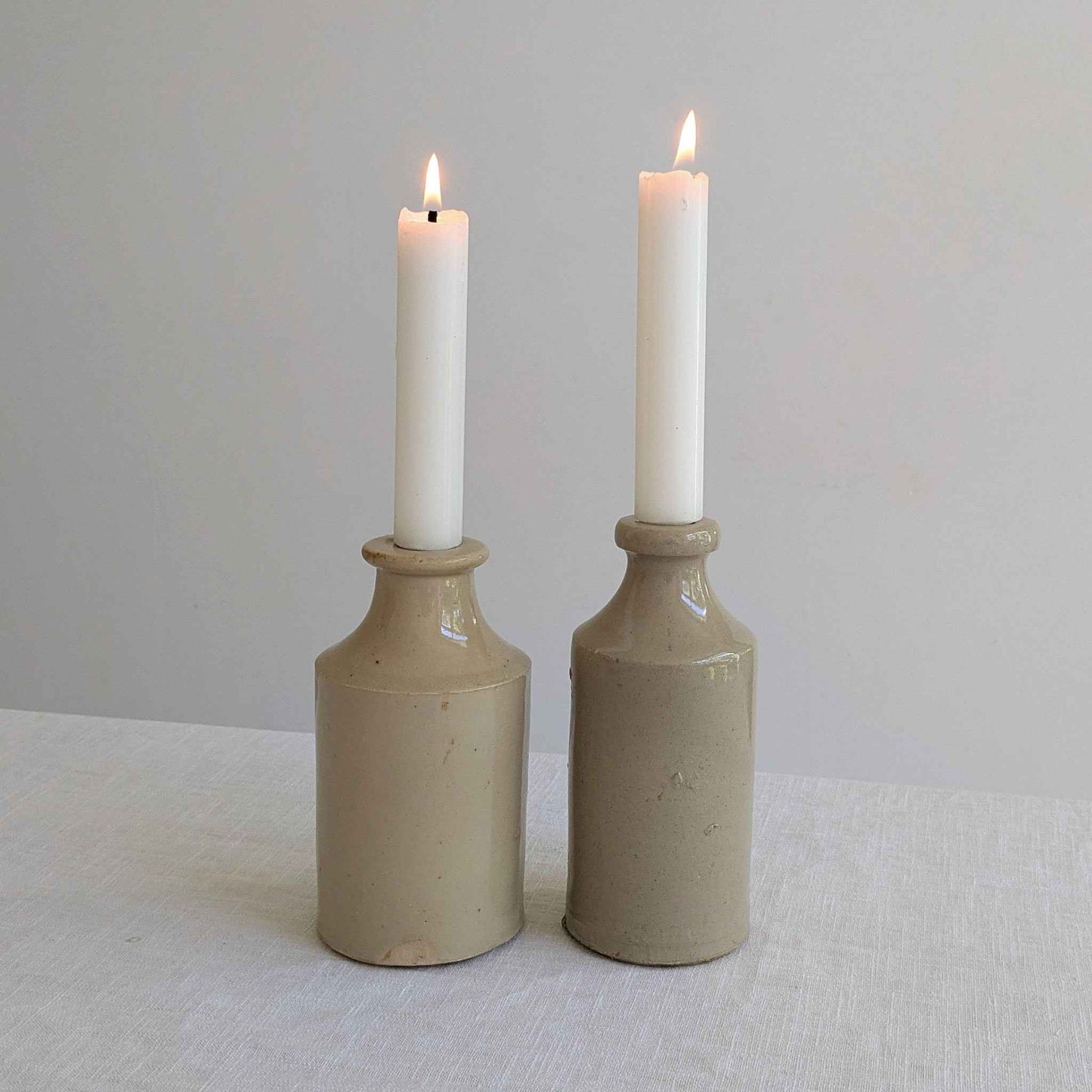 Antique Stoneware Bottle Pair