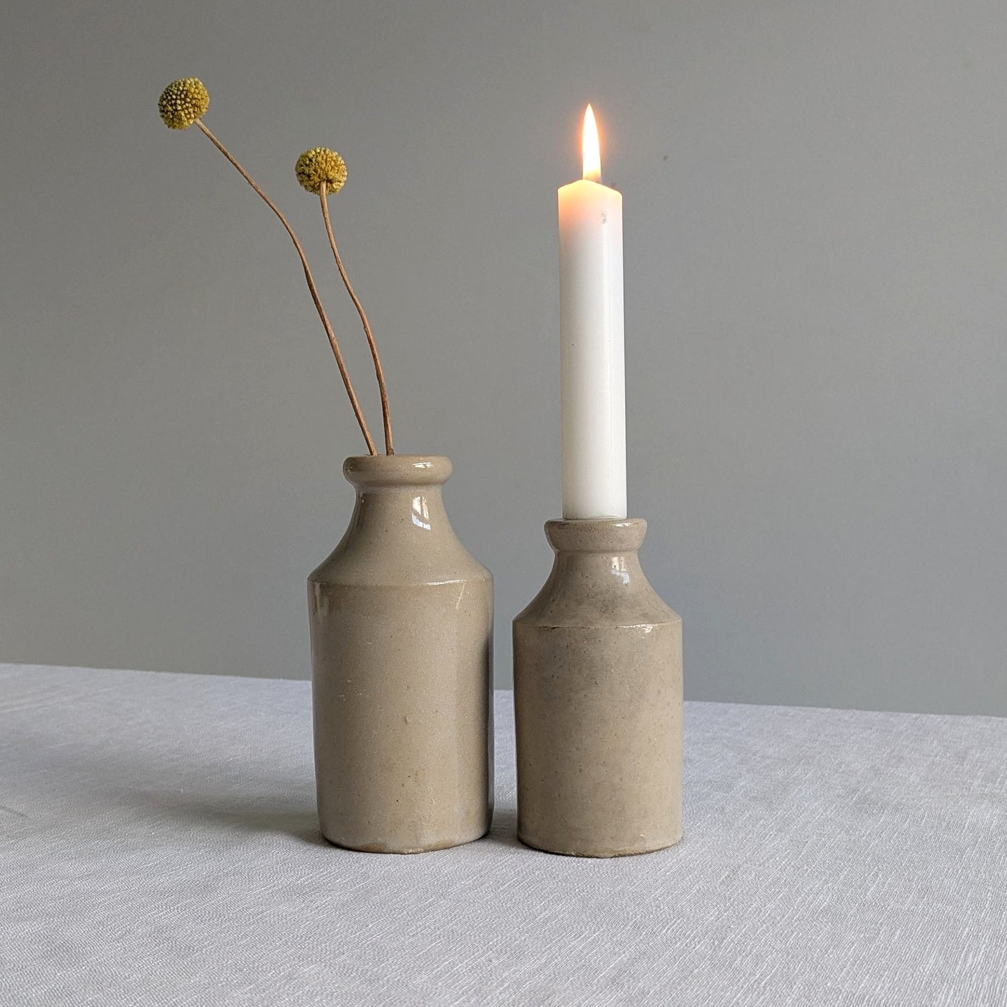 Antique Stoneware Bottle Pair