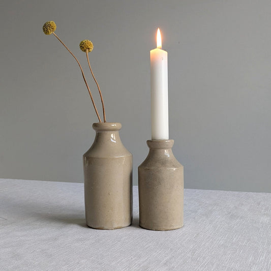 Antique Stoneware Bottle Pair