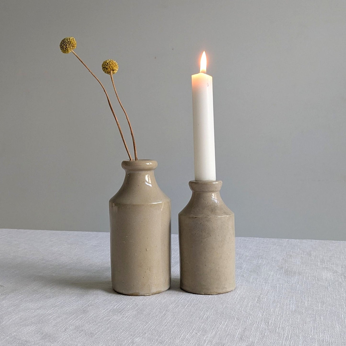 Antique Stoneware Bottle Pair