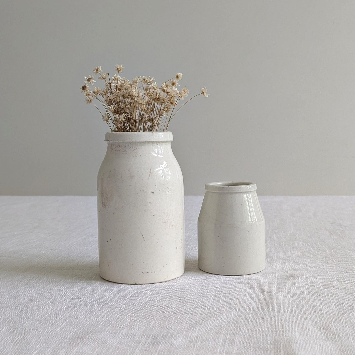 Antique Ironstone Bottle Duo