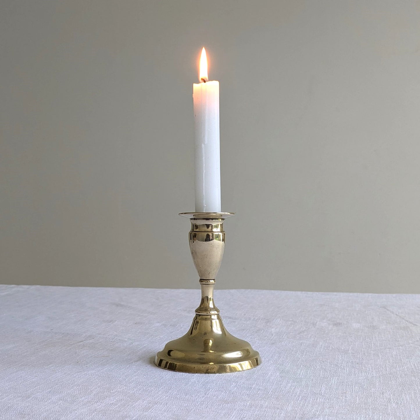 Antique Circular Brass Candlestick