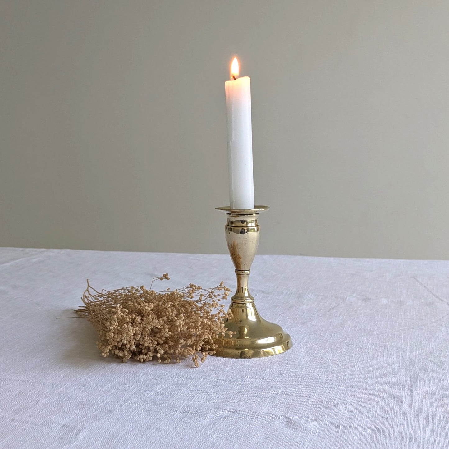 Antique Circular Brass Candlestick