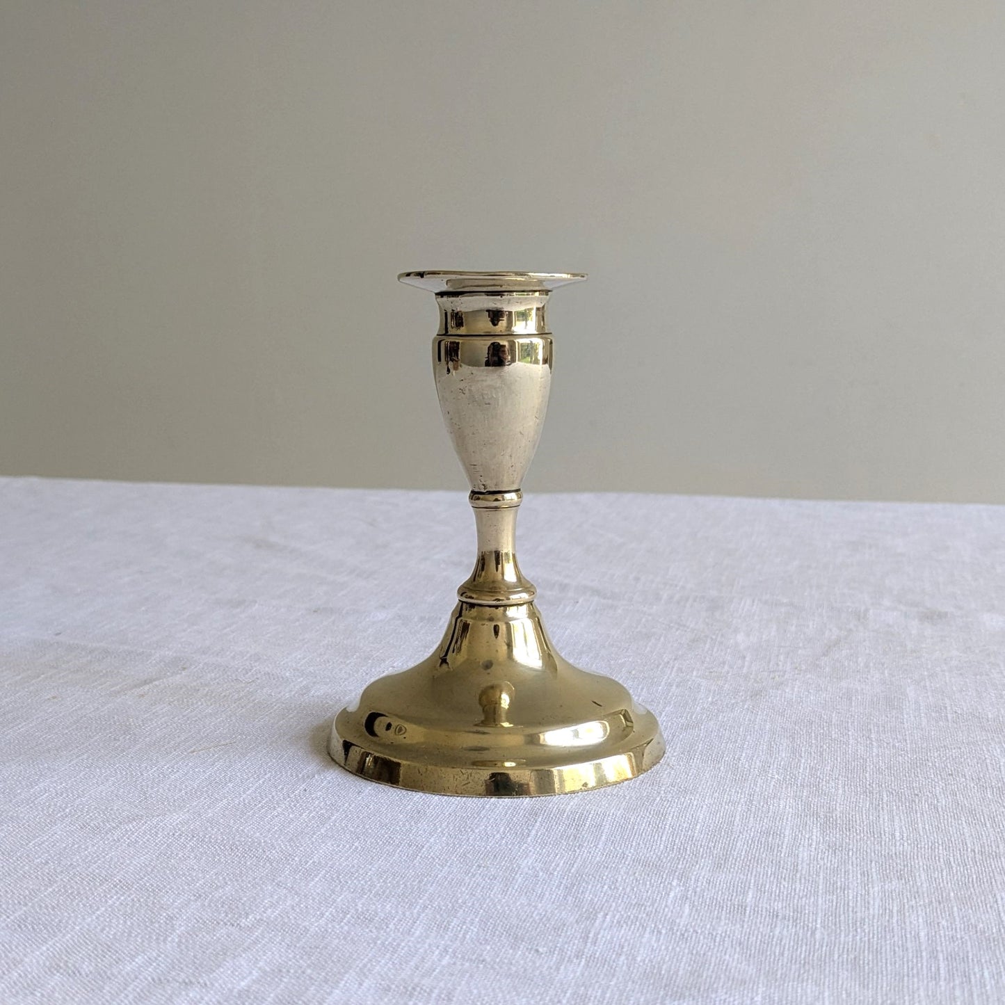 Antique Circular Brass Candlestick