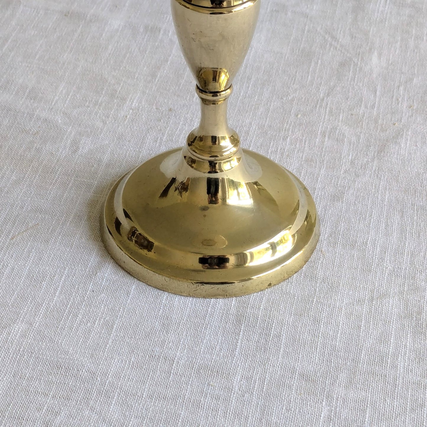 Antique Circular Brass Candlestick