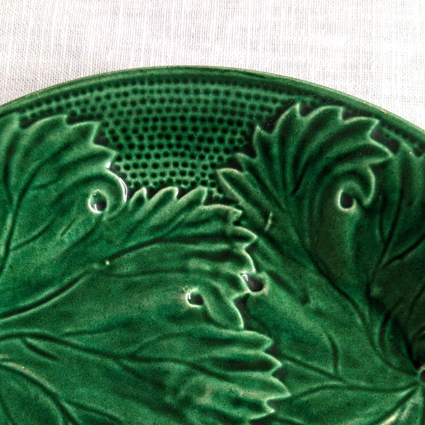 Antique Majolica Leaf Plate