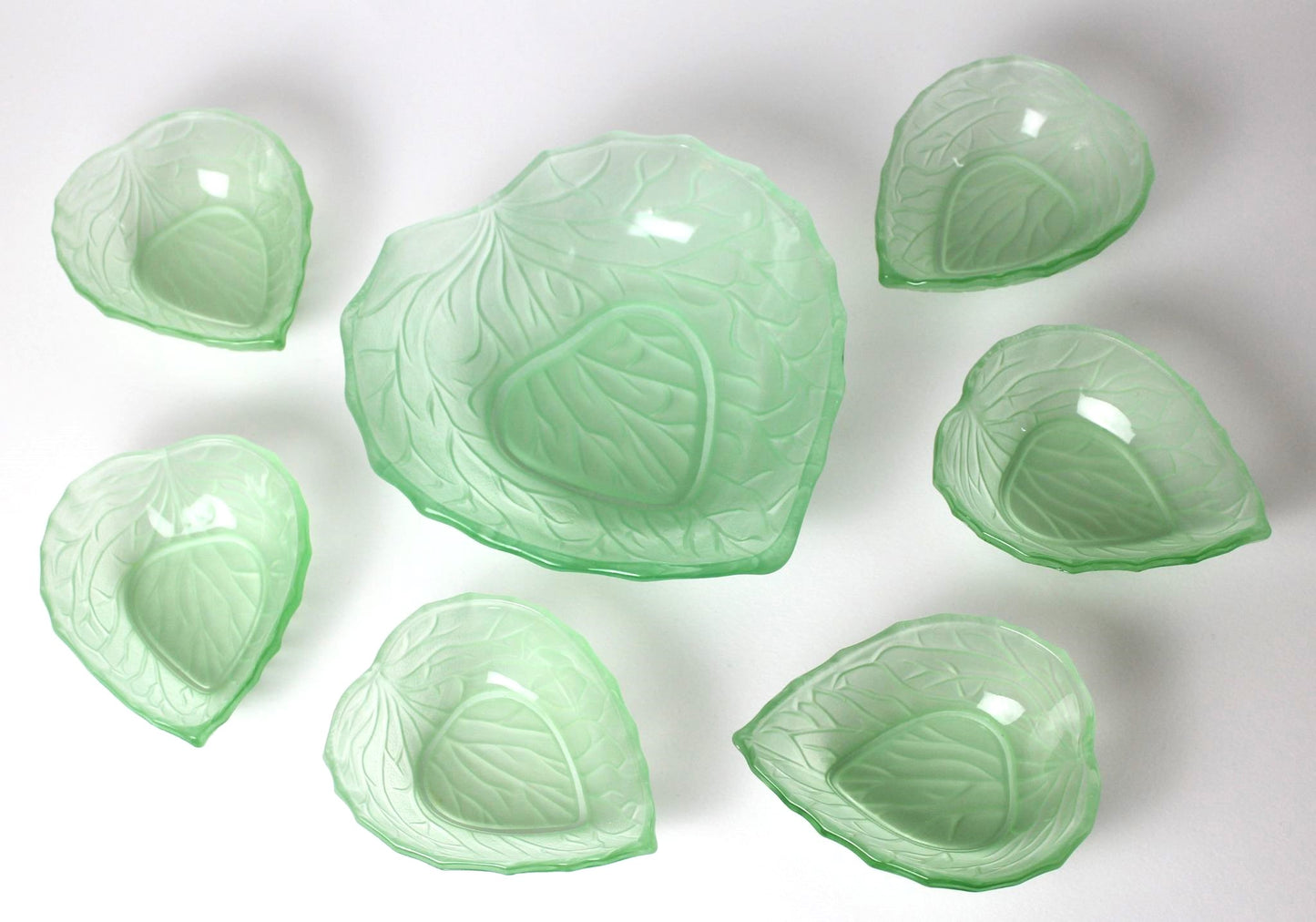 Bagley Glass Leaf Bowls