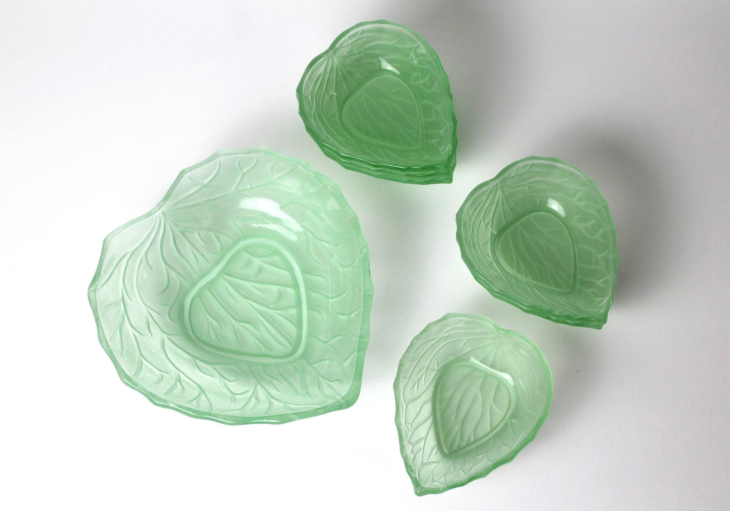 Bagley Glass Leaf Bowls