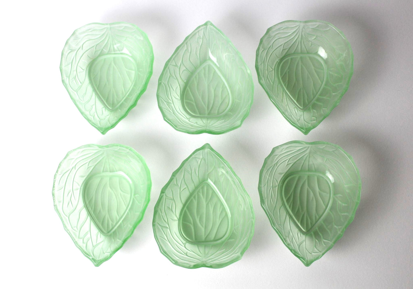 Bagley Glass Leaf Bowls