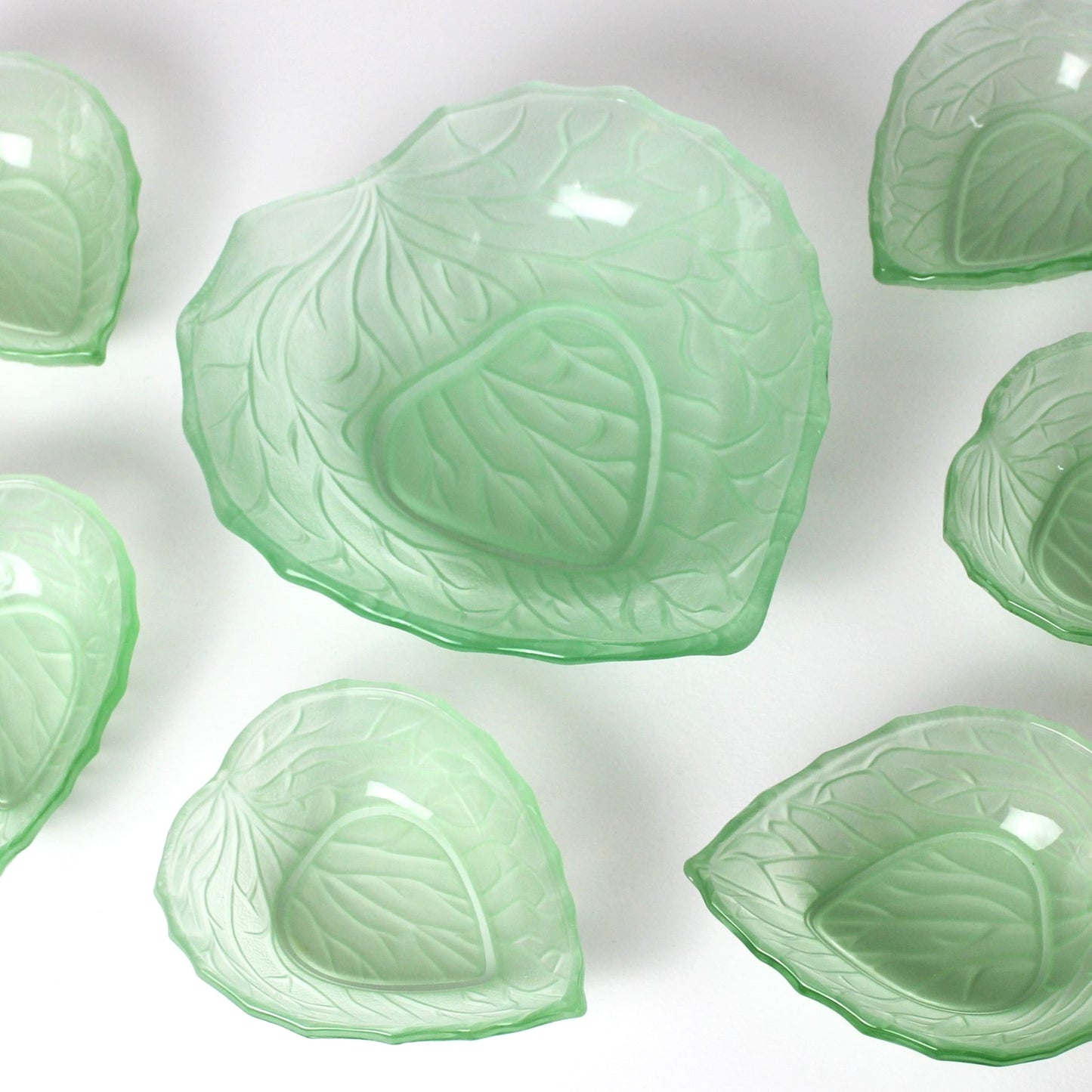 Bagley Glass Leaf Bowls