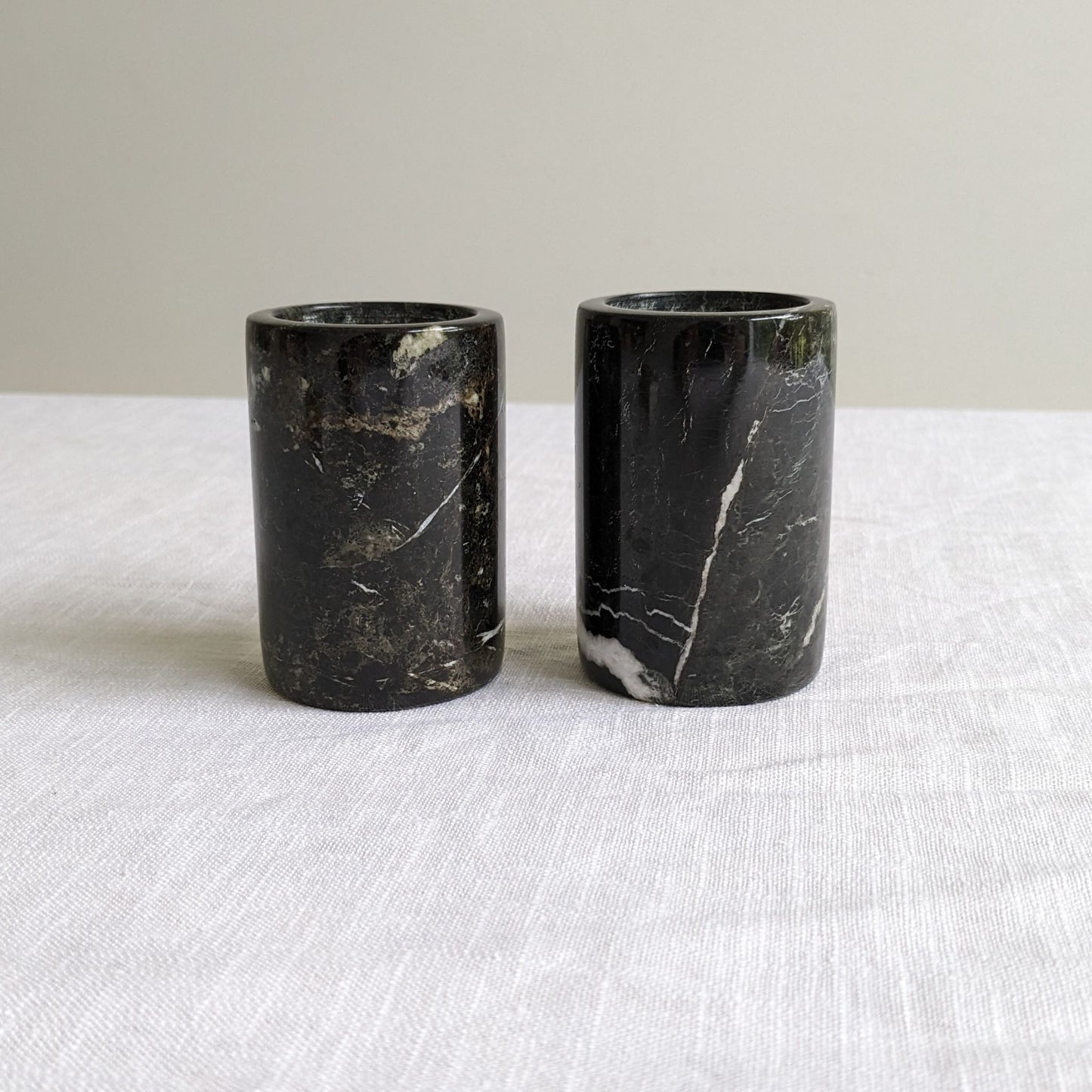 Black Marble Tealight Holders