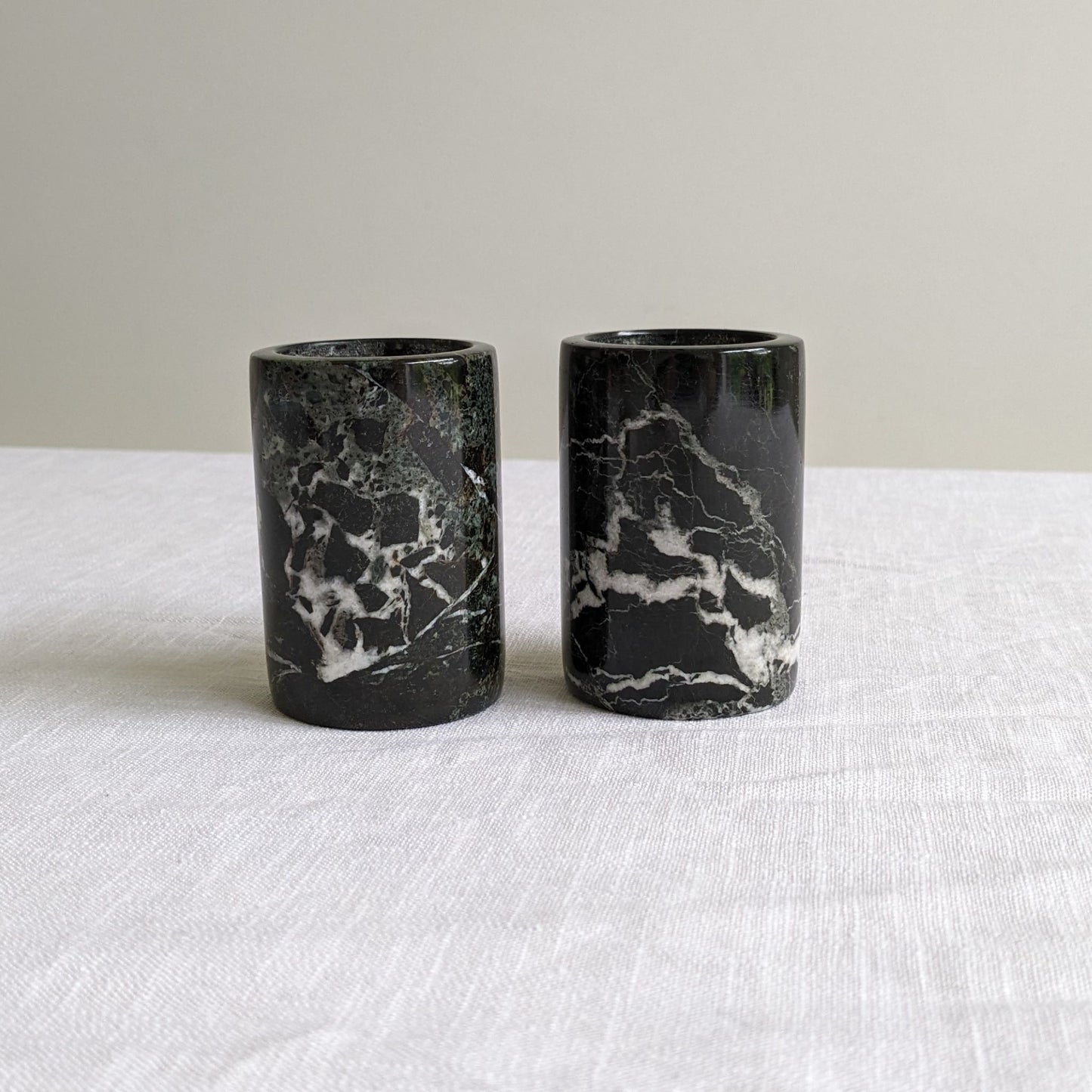 Black Marble Tealight Holders