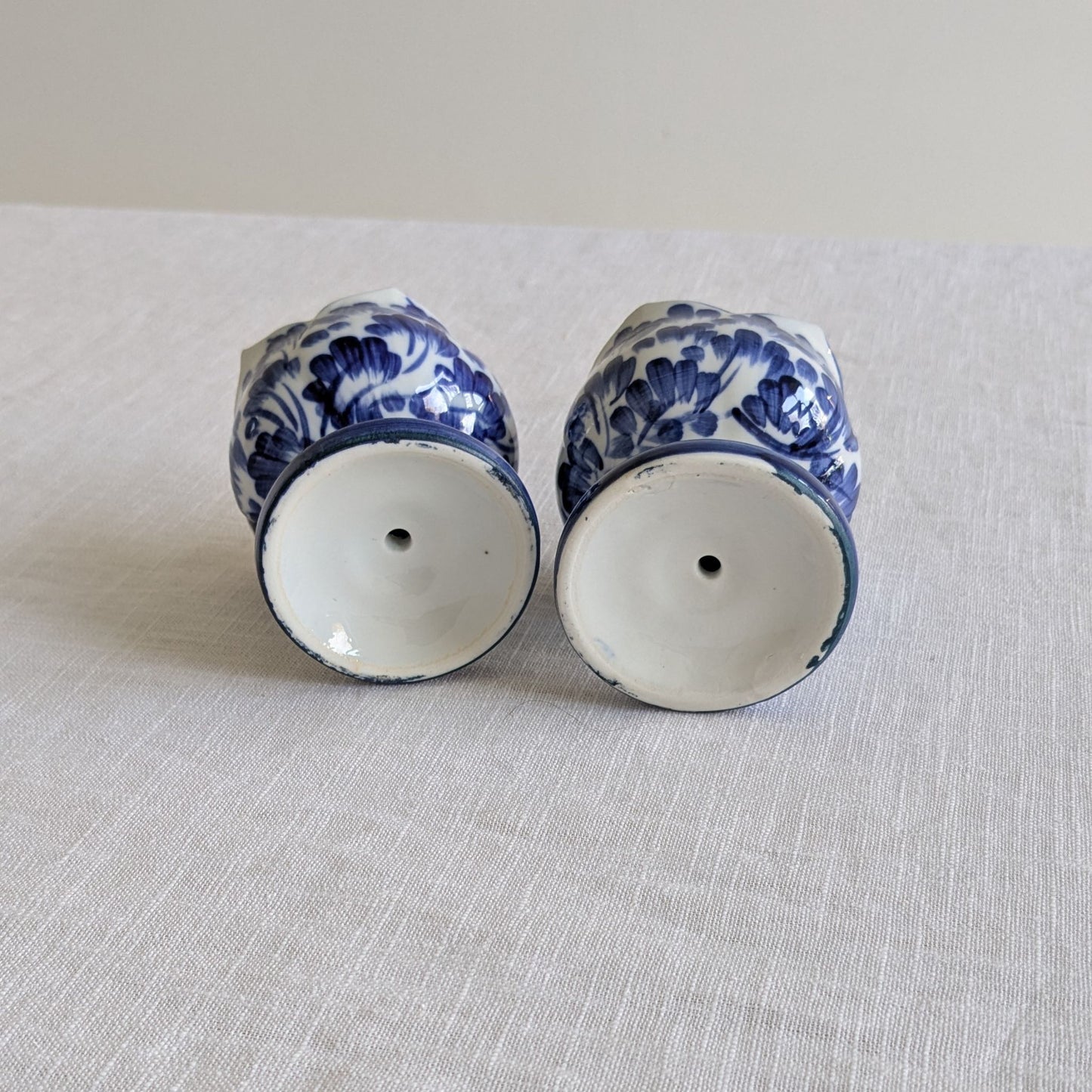 Blue Floral Candle Holders