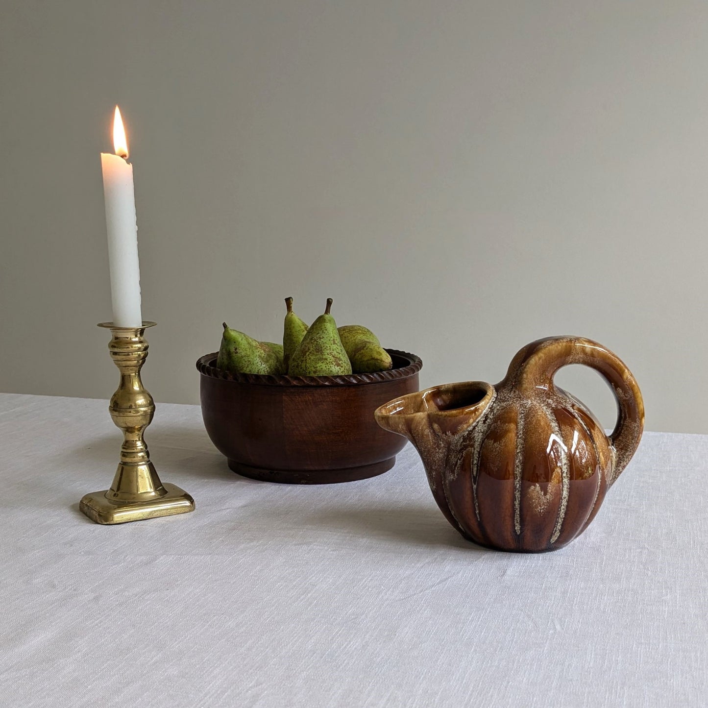 Antique Short Brass Candlestick