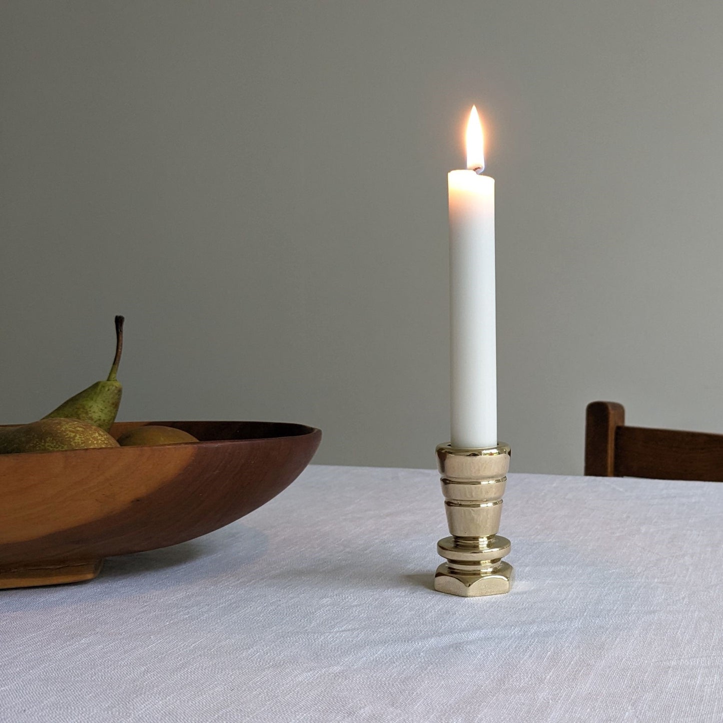 Chunky Brass Candle Holder