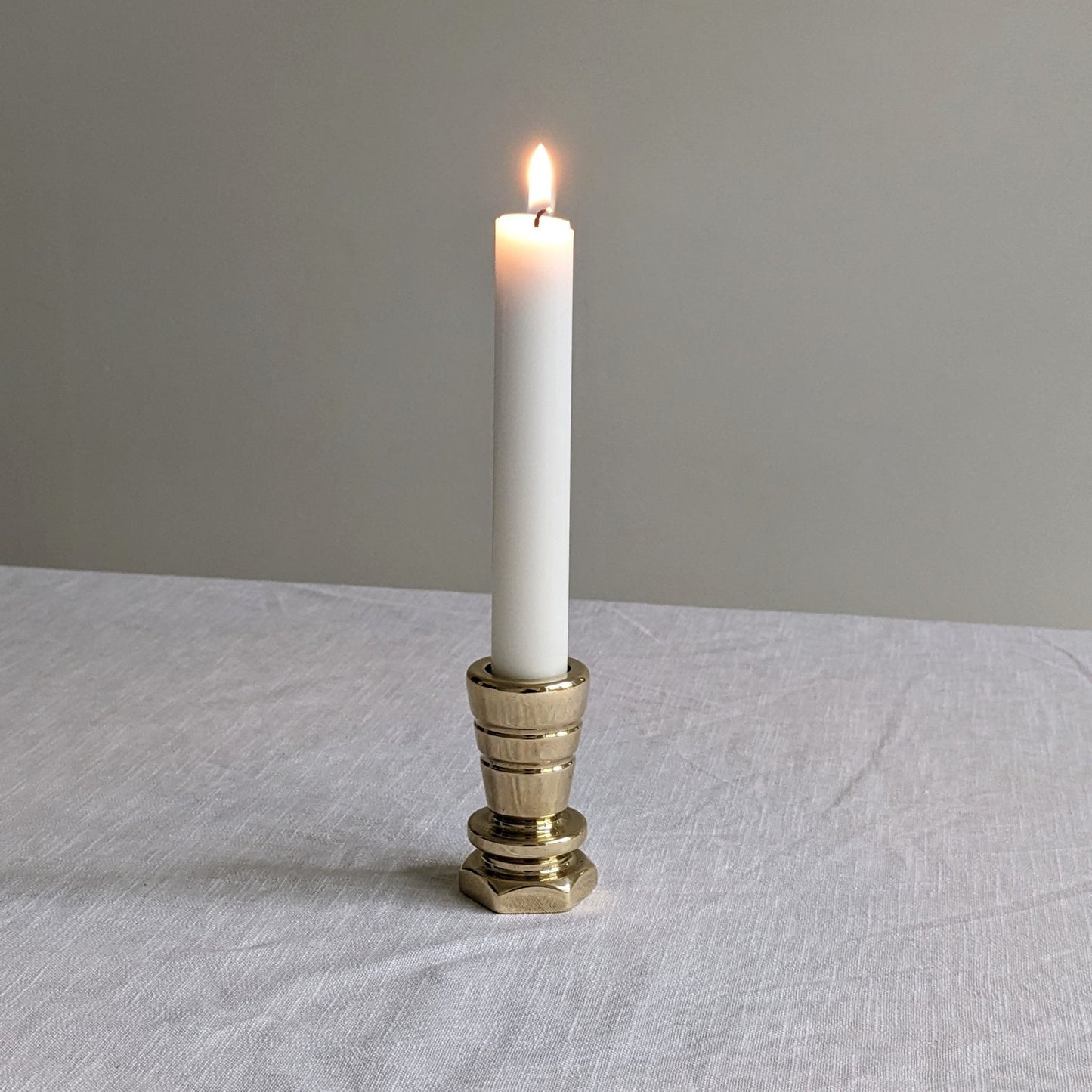 Chunky Brass Candle Holder