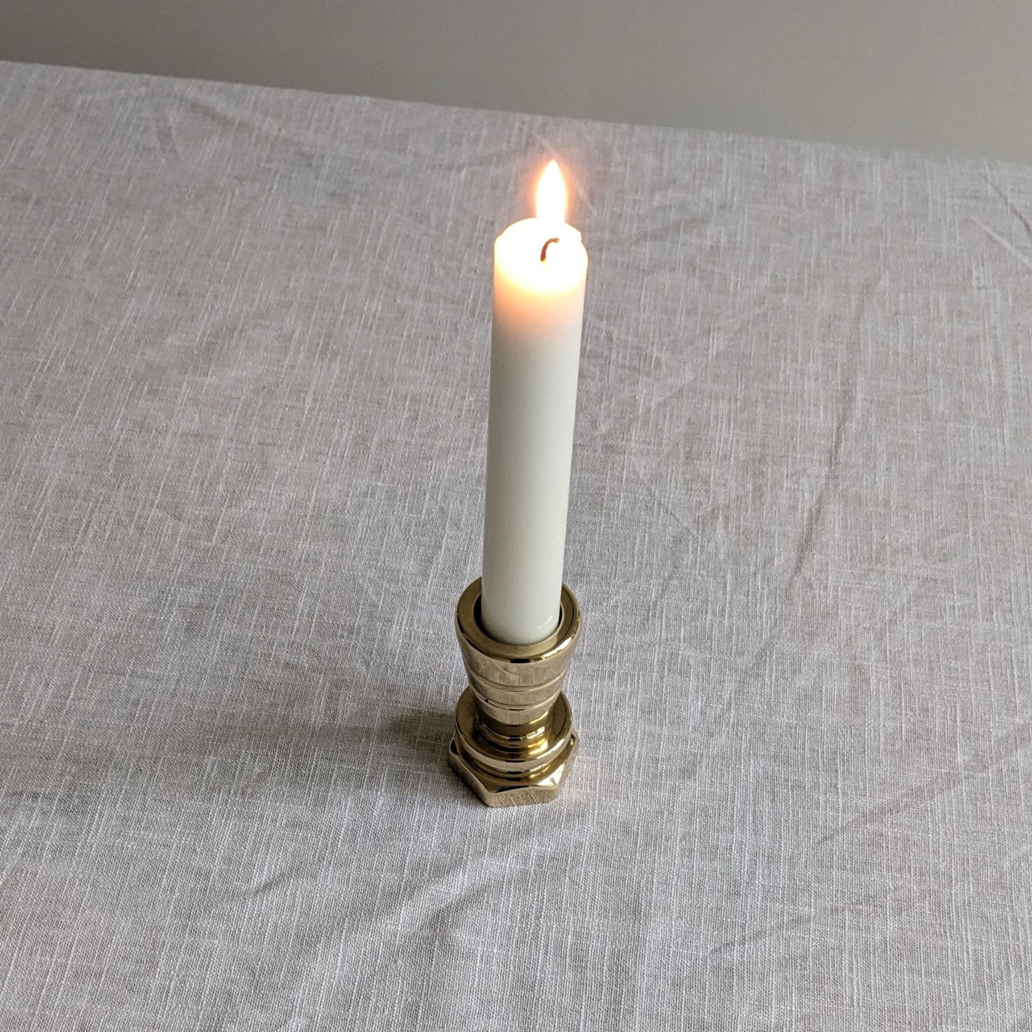 Chunky Brass Candle Holder