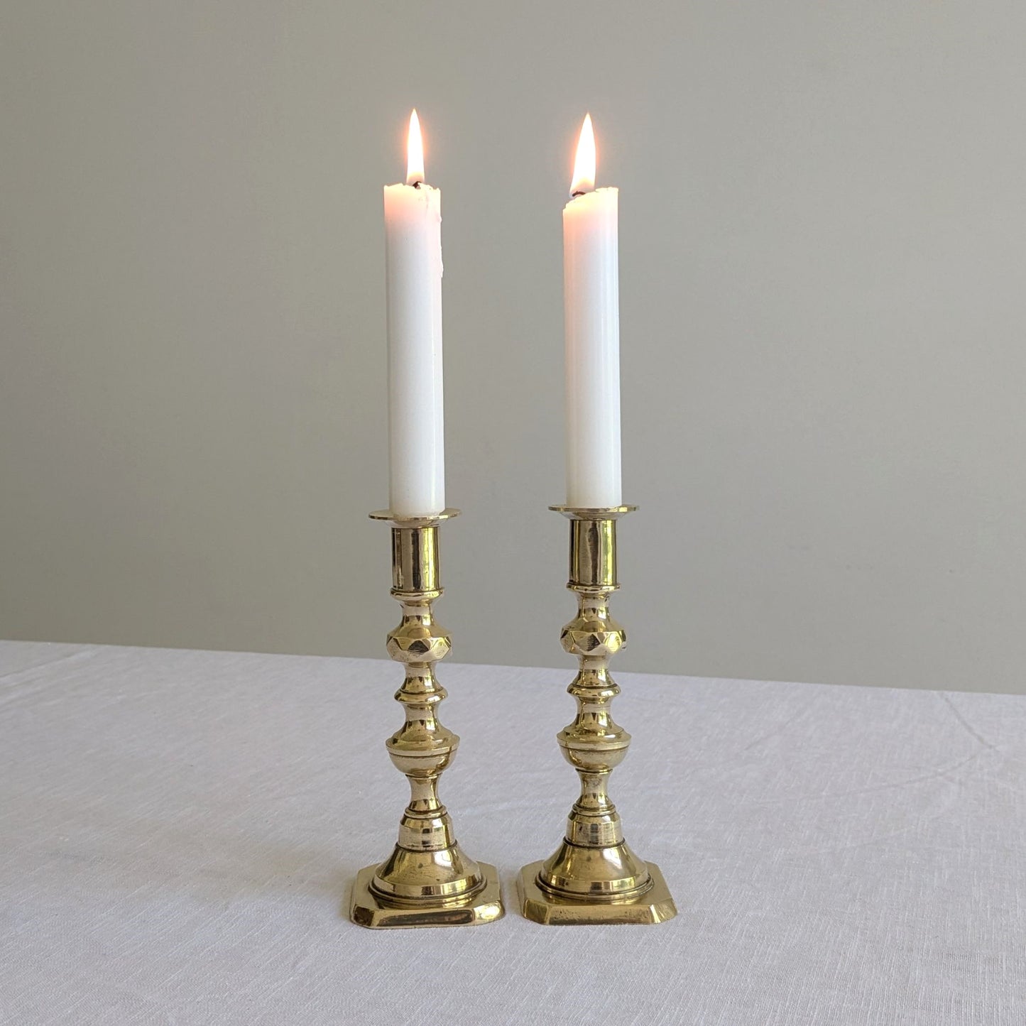 Brass Diamond Candlesticks