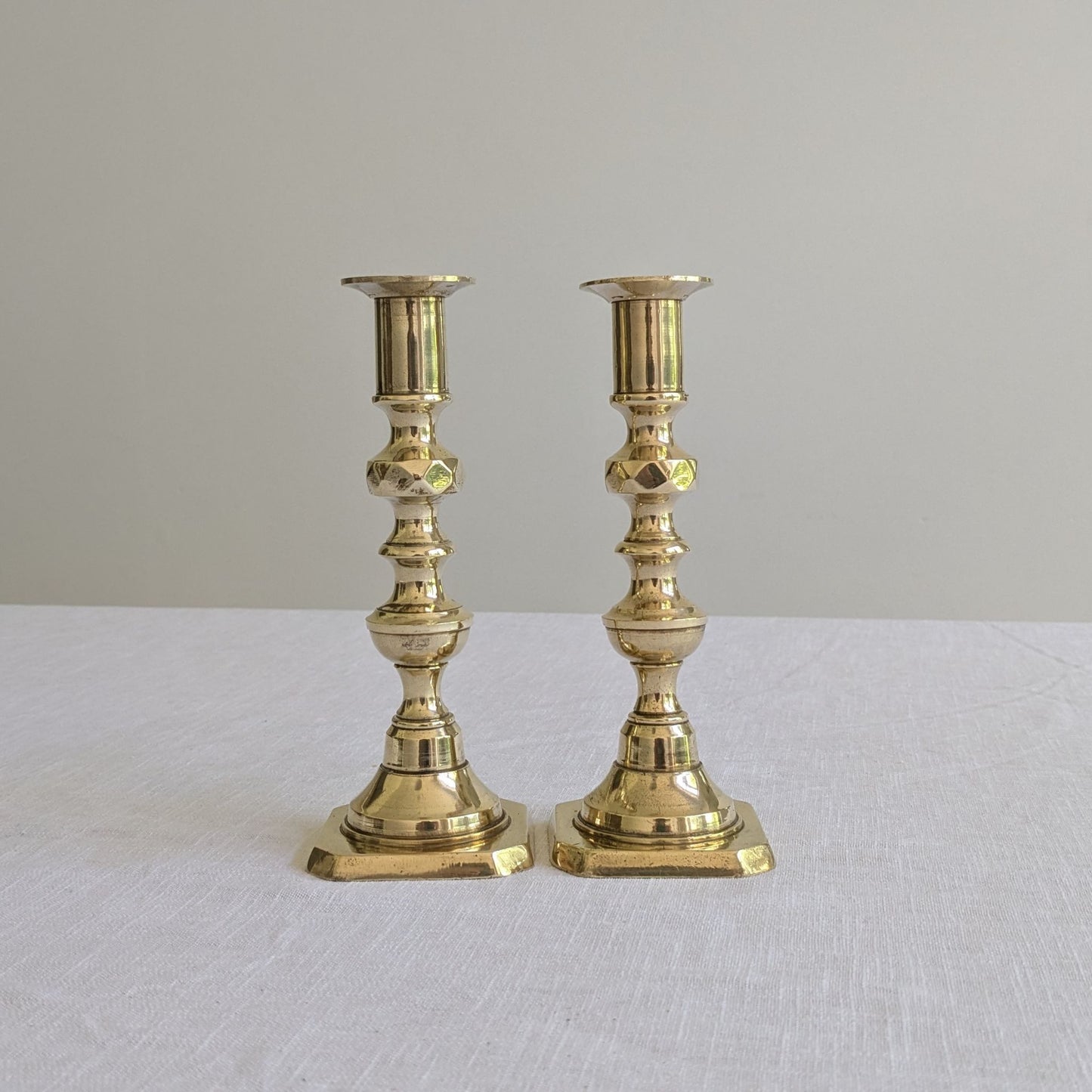 Brass Diamond Candlesticks